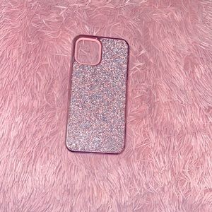 pink and silver iphone 12 pro max case.